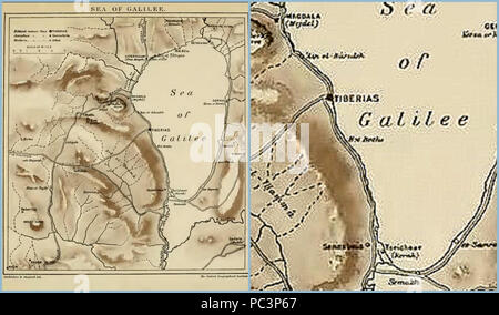 See Genezareth Karte 1903closeup Stockfoto, Bild: 140499468 - Alamy