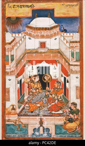 554 Shaykh Husain. Vilaval Ragini Folio aus dem Chunar Ragamala, datiert vom 24. Februar 1591, Metmuseum Stockfoto