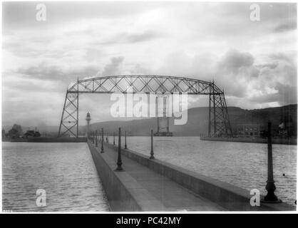 Antenne transfer Brücke (Fähre), Duluth, Minnesota, Ca.1920 (CHS-7294). Stockfoto