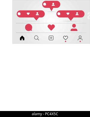 Satz von Social Media icons Inspiriert von Instagram: Wie, Follower, Kommentar, Home, Kamera, Benutzer, suche Vektor illustration Stock Vektor