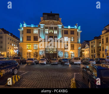 Das Neue Rathaus in Prag, Tschechische Republik, am 27. Juli 2018. Das Gebäude ist der Sitz der Prager Bürgermeister, Rat der Stadt Prag und die Prager Gemeinde. (C Stockfoto