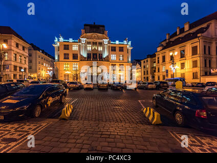 Das Neue Rathaus in Prag, Tschechische Republik, am 27. Juli 2018. Das Gebäude ist der Sitz der Prager Bürgermeister, Rat der Stadt Prag und die Prager Gemeinde. (C Stockfoto