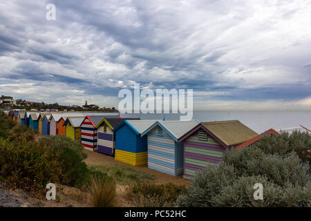 Schöne Baden Häuser in Brighton Beach in Melbourne, Australien: 10/04/2018 Stockfoto