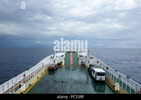 Fähre von Korfu nach Igoumenitsa, Griechenland Stockfoto