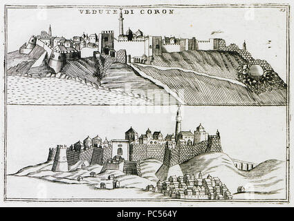 628 Vedute di Coron-Coronelli, Vincenzo Maria - 1708 Stockfoto