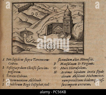 632 Anzeigen von Kidron mit dem Denkmal Absaloms - Cootwijck Johannes Van - 1619 Stockfoto