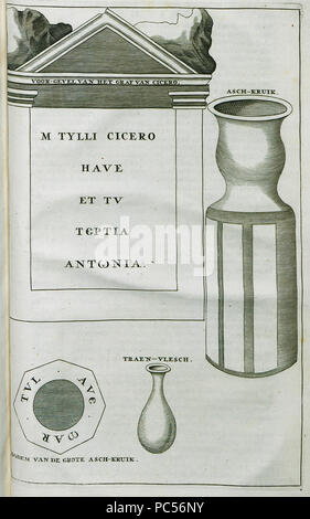 632 Blick auf die Vorderseite des römischen Grab von Zakynthos, fälschlicherweise als das Grab von Cicero Vasen vom Denkmal wahrgenommen - olfert Dapper - 1688 Stockfoto