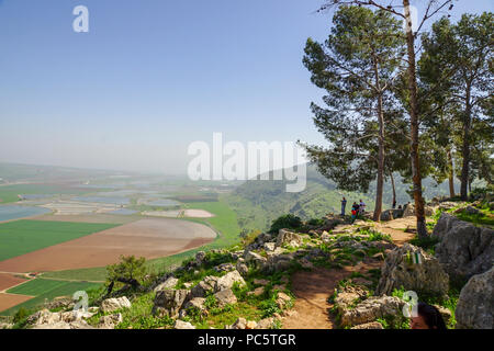 Das Gebirge Gilboa Aussichtspunkt mit Blick auf die Jezreel Tal Stockfoto