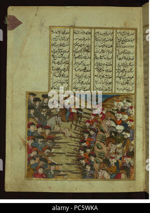 10 Atai (Walters MS666)-osmanischen Türken Kämpfen der polnischen Armee aus. Stockfoto