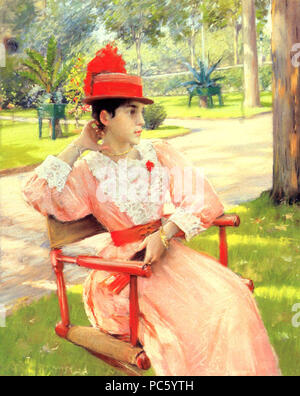 19 William Merritt Chase Nachmittag im Park 1890 Stockfoto