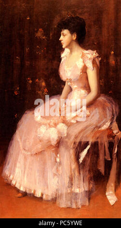 19 William Merritt Chase Porträt einer Dame in Rosa 1888 Stockfoto