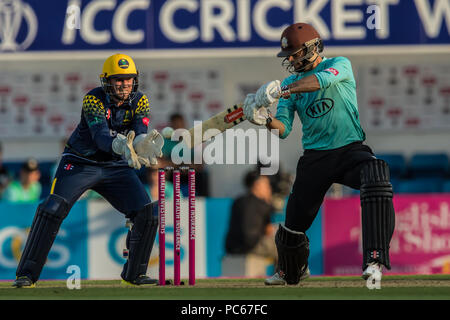 London, Großbritannien. 31. Juli, 2018. Ben Foakes schlagen für Surrey gegen Glamorgan in der Vitalität T20 Blast Match am Kia Oval. David Rowe/Alamy leben Nachrichten Stockfoto