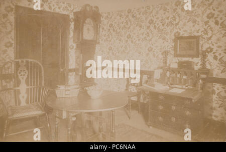Vintage Foto, die Tapeten und Möbeln der ein Zimmer im Grand House. Stockfoto