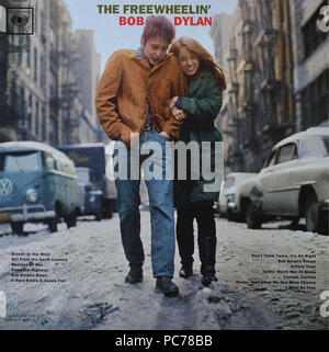 Bob Dylan - Die Freewheelin' Bob Dylan - Vintage Vinyl Album Cover Stockfoto