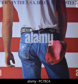 Bruce Springsteen - In den USA Geboren - Vintage Vinyl Album Cover Stockfoto