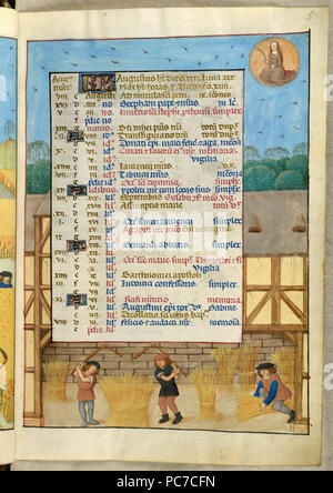 26 Zusätzliche 18851, w. 5 Kalender Seite für August Stockfoto