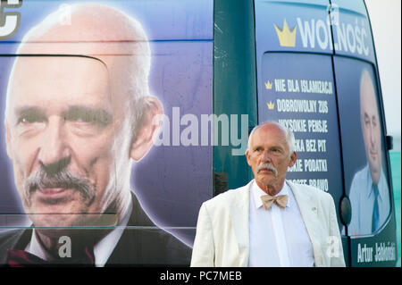 Janusz Korwin Mikke, Führer der Partei (Wolnosc Freiheit Partei) in Gdynia, Polen. 27.Juli 2018 © wojciech Strozyk/Alamy Stock Foto Stockfoto