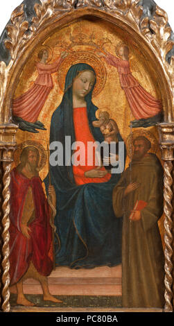 59 Madonna mit Kind, Johannes dem Täufer und der hl. Franziskus (Masolino da Panicale) - Nationalmuseum - 22223 Stockfoto