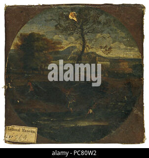 Claude Lorrain (Claude Le Gellée): Landskap. KM 960 30 Landschaft mit Ruhe auf der Flucht nach Ägypten - Nationalmuseum - 158044 Stockfoto