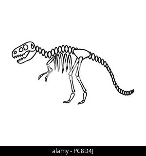 Tyrannosaurus rex Symbol in der gliederungsansicht Stil auf weißem Hintergrund. Museum symbol Vektor Illustration. Stock Vektor