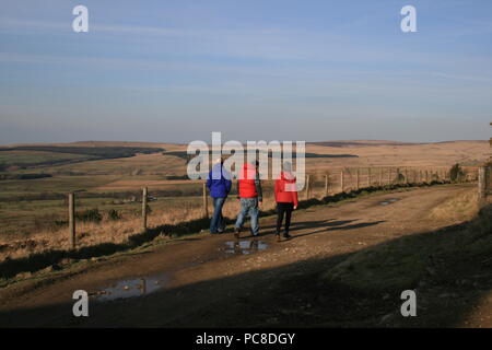 Walking on Rivington Pike, Chorley, Bolton, England, Großbritannien. Stockfoto