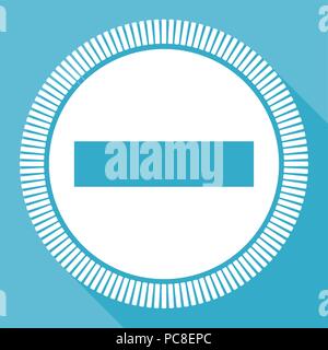 Minus editierbare Flachbild Vektorsymbol, quadratische Schaltfläche "Web", blau Computer und Smartphone Anwendung anmelden Eps 10. Stock Vektor