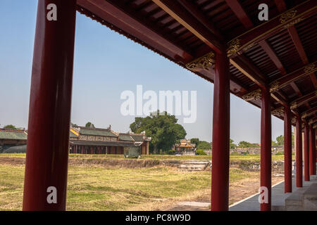 Wiederhergestellte Galerie, Forbidden Purple City, Hue, Vietnam Stockfoto