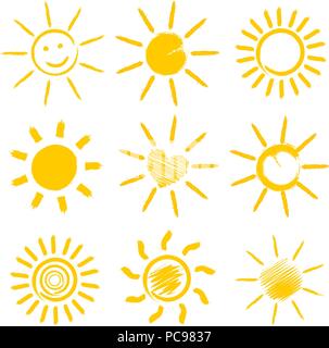 Satz von Orange sun Symbole Stock Vektor