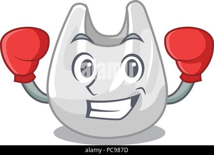 Boxing Plastiktüte Charakter Cartoon Stock Vektor