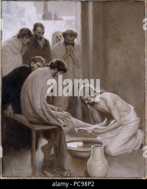 49 Jesus wäscht seinen Jüngern die Füße (Albert Edelfelt) - Nationalmuseum - 18677 Stockfoto