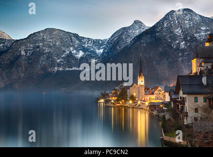 Hallstatt, den See hastadt Stockfoto