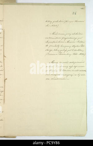 Zapiski AGAD Rządowej sporządzone w Komisji Spraw Wewnętrznych i Duchownych dotyczące patriotycznej postawy ks. Antoniego Kotowskiego 26. Stockfoto