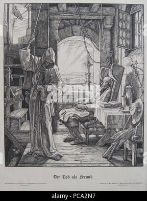 38 Alfred Rethel, Der Tod als Freund, Gravure sur Bois, 1851 Stockfoto
