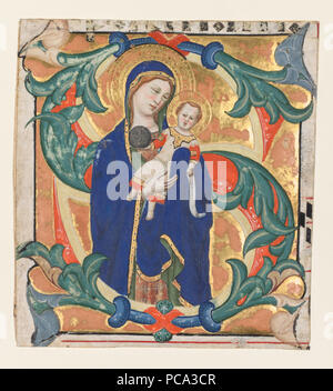 167 Don Silvestro dei Gherarducci - Schrittweise von Santa Maria degli Angeli - Folio 137 - Die Jungfrau mit dem Kind in einer ersten S (Cleveland Museum of Art, 1924.1012) Stockfoto