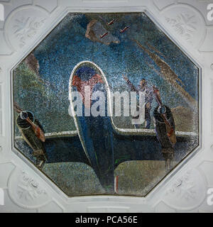 MSK 413 Metro Linie 2 Novokuznetskaya Mosaik Aviators Stockfoto