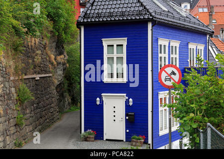 Alten Holzhaus, Gamla Stan (Altstadt), Bergen, Hordaland County, Norwegen Stockfoto