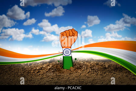 15. August Happy Independence Day Indien Stockfoto