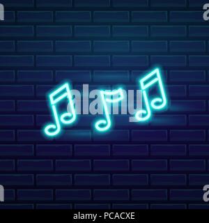 Einstellen der Mode Leuchtreklame. Nacht hell Namensschild Musik, sanftes Licht Banner. Sommer-Logo, Emblem. Club oder Bar auf dunklem Hintergrund. Editierbare Vektor. Stock Vektor