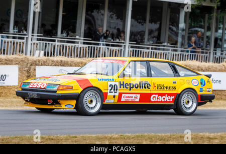 1983 Rover SD1 Vitesse, Ursprünglich lief von Steve Soper, hier durch Ken Clarke am Goodwood Festival 2018 von Geschwindigkeit, Sussex, UK. Stockfoto