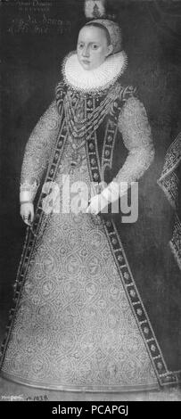 454 Okänd troligen kvinna tysk furstinna (kallad Anna, 1526-1591, Prinsessa av-Hessen) - Nationalmuseum - 15777 Stockfoto