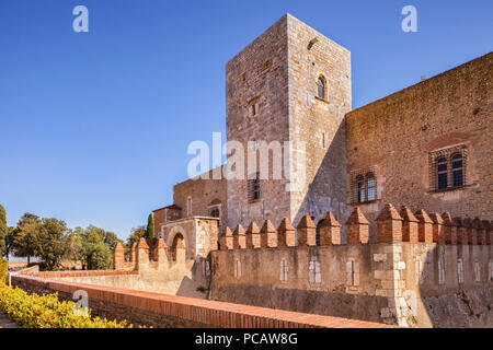 Palast der Könige von Mallorca in Perpignan, Languedoc-Roussillon, Pyrenees-Orientales, Frankreich. Stockfoto