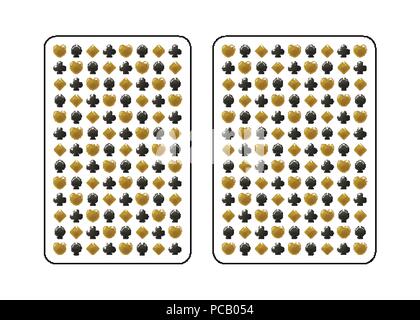 Die Rückseite der Karte. Gold und Schwarz. Poker und Bridge. Standard Größe. Vector Illustration. Stock Vektor