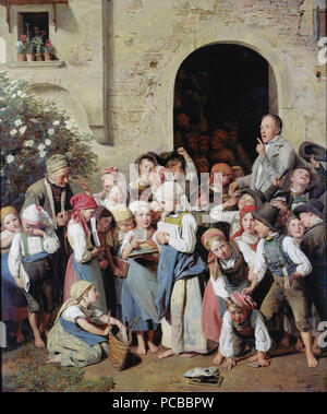 Nach der Schule * Öl auf Leinwand * 75 x 62 cm * b: Waldmüller 1841 79 School's Out, von Ferdinand Georg Waldmüller Stockfoto