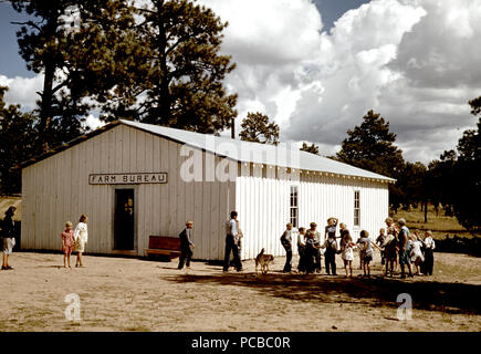 Schule in Pie Town, New Mexico ist auf der Farm Bureau Gebäude Oktober 1940 statt Stockfoto