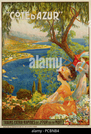 Ca. 1911 ---- Cote D'Azur Travel Poster von David Dellepiane - - - Bild von © Schwimmen Tinte 2, LLC/CORBIS 17 Dellepiane-Côte-d'Azur Stockfoto