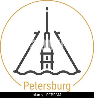 St. Petersburg, Russland Vektor Symbol Leitung Stock Vektor
