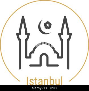 Istanbul, Türkei Vektor Symbol Leitung Stock Vektor