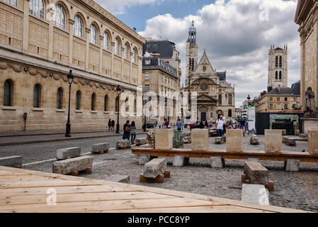 Saint Etienne du Mont Kirche Blick Stockfoto