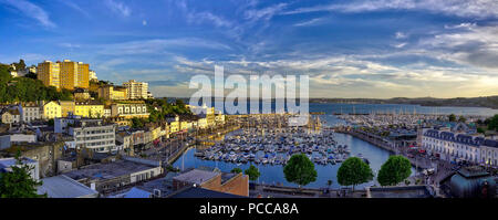 De - Devon: Sonnenuntergang über der Hafen von Torquay (HDR-Bild) Stockfoto