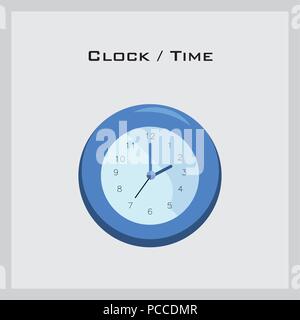 Uhr mit Basic Design auf weißem Hintergrund, farbenfrohen Design. Vector Illustration Stock Vektor